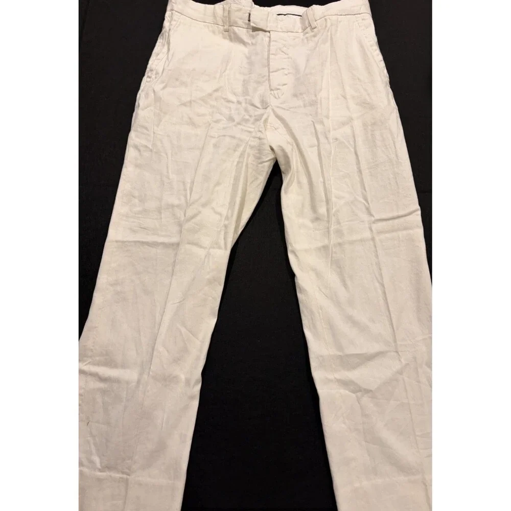RARE VTG Polo Ralph Lauren White Linen Blend Pants Men's 38x30 golf work summer